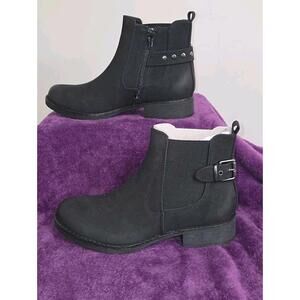 X-Appeal Women's Chelsea Style Heeled Ankle Boot, Black Sz 10